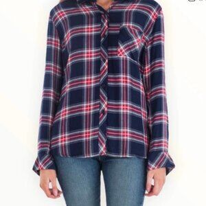 Rails Womens Hunter Plaid Flannel Button Down Shirt Size Extra Small